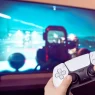 A PlayStation user playing a physical game