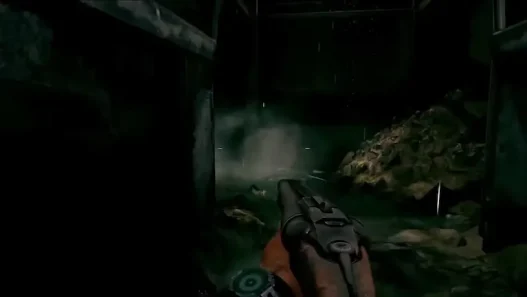 Using a shotgun in DOOM 4