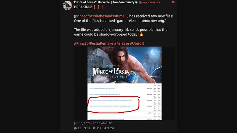 Sands of Time remake tweets