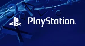 PlayStation logo image with a blue background