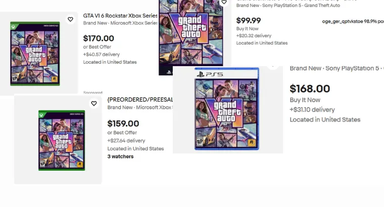 Gta 6 overpriced listings on Ebay.