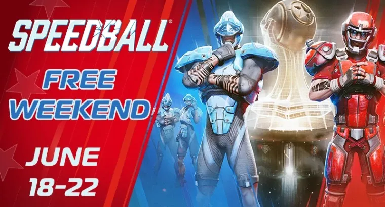 still from speedball game trailer.